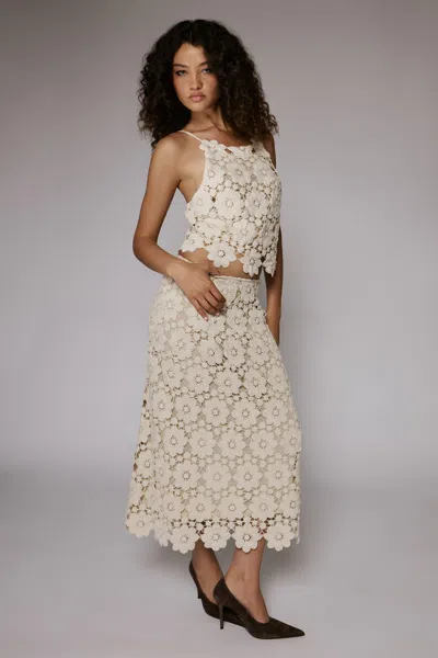 Bardot Veneta Crochet Top In Neutral