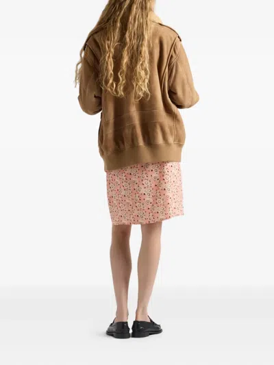 Prada Shearling-collar Patch-pocket Jacket In Nude