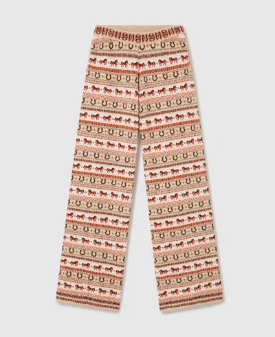 Stella Mccartney Fair Isle Patterned Trousers In Neutral