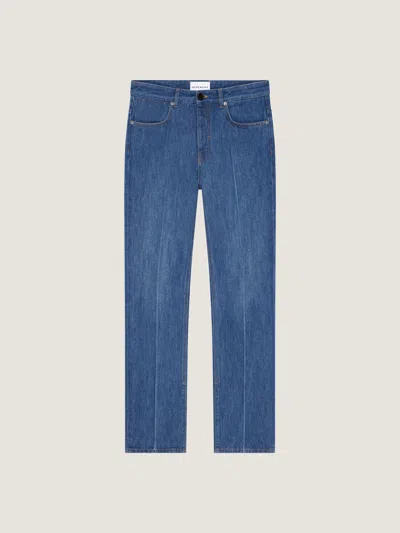 Givenchy Straight Fit Shadow Washed Jeans With Crease Effect In Blue
