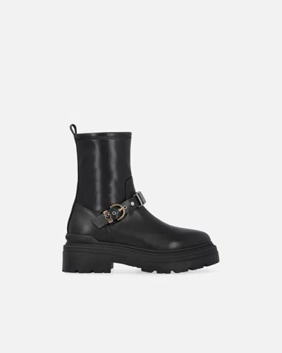 Pinko Booties With Metal Inserts In Black