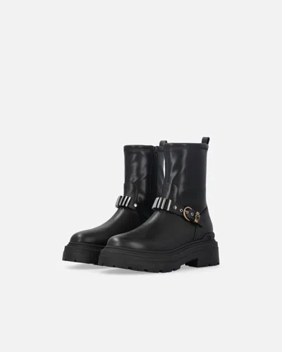 Pinko Booties With Metal Inserts In Black