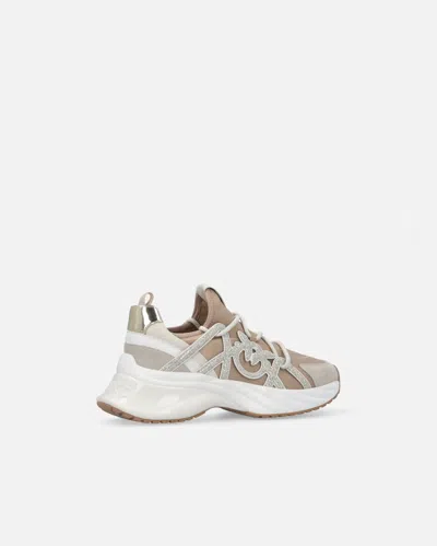 Pinko Glittery Sneakers In Neutral