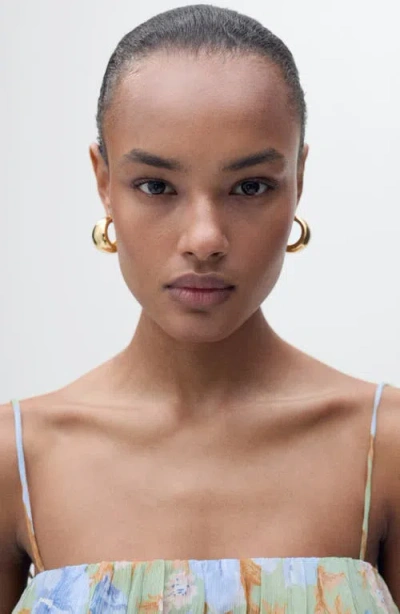 Mango Floral Blouson Sundress In Green