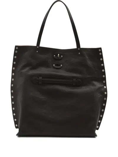 Zanellato Aspasso Tabacco Medium Leather Handbag In Black