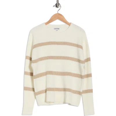 Vigoss Stripe Rib Knit Sweater In Neutral