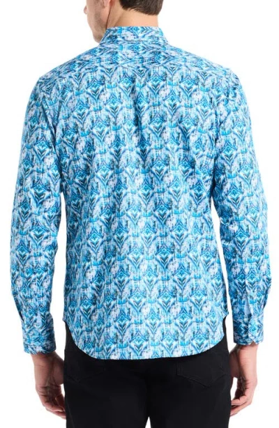 Robert Graham Enzo Geometric Print Button Up Shirt In Blue