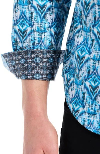 Robert Graham Enzo Geometric Print Button Up Shirt In Blue
