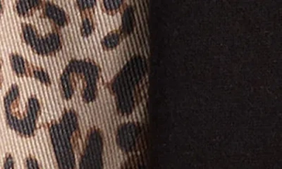 Vintage Havana Kids' Leopard Print Sleeve Crop Zip Hoodie In Black