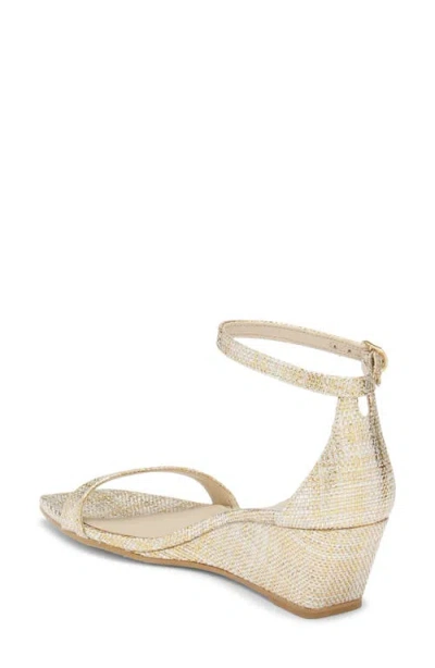 Stuart Weitzman Nudistcurve Wedge Sandal In Gold