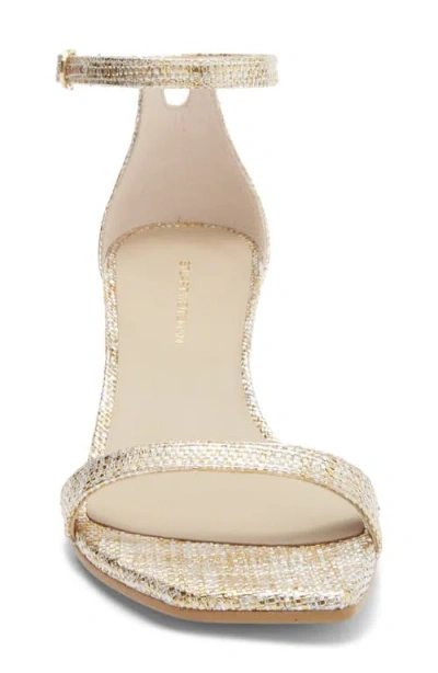 Stuart Weitzman Nudistcurve Wedge Sandal In Gold