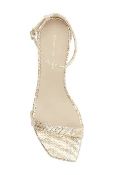 Stuart Weitzman Nudistcurve Wedge Sandal In Gold