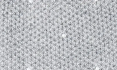 Sofia Cashmere Embellished Textured Cashmere Beanie With Faux Fur Pompom In Gray