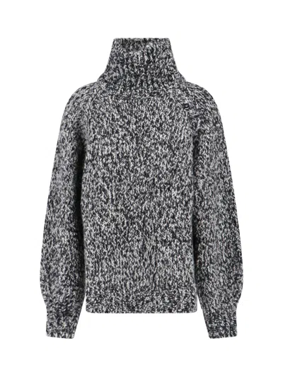 Filippa K Black And White Wool Alpaca Sweater In Gray