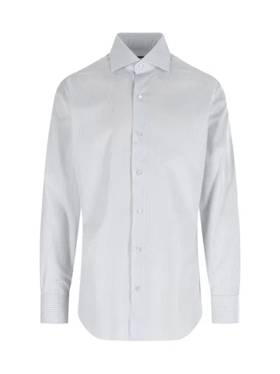 Barba Napoli Striped Shirt In White