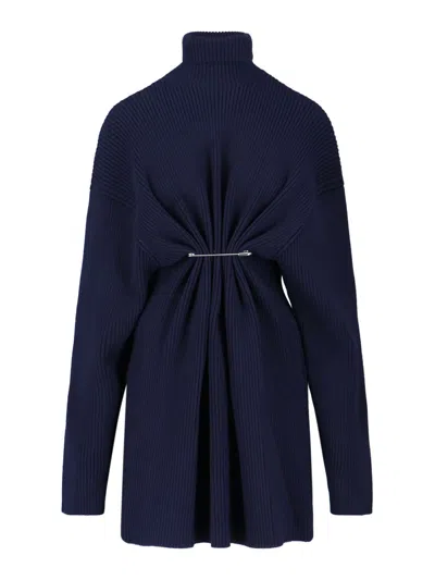 Balenciaga Women Pinches Mini Dress In Blue