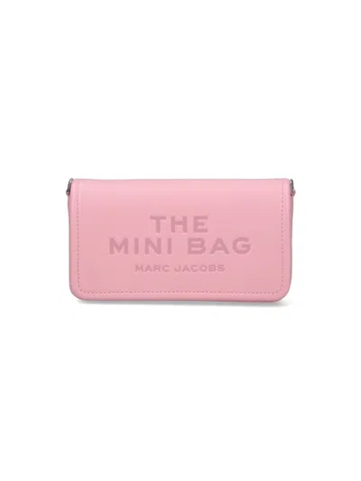 Marc Jacobs Mini Crossbody Bag In Grained Leather In Pink