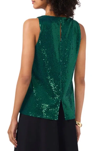 Vince Camuto Sequin Sleeveless Top In Green