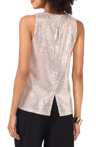Vince Camuto Sequin Sleeveless Top In Pink