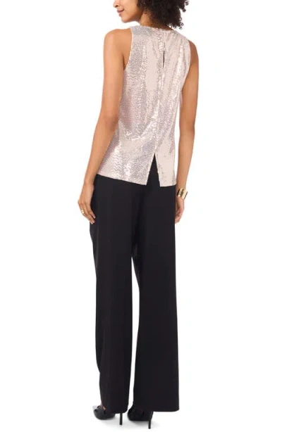 Vince Camuto Sequin Sleeveless Top In Pink