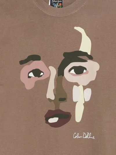 Kidsuper Shaped Face T-shirt In Brown