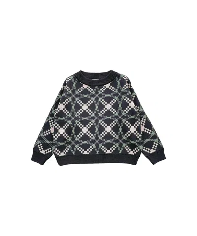 Mabli Women's Green / Black / Grey Sêr Pullover - Alpine Wolf In Animal Print