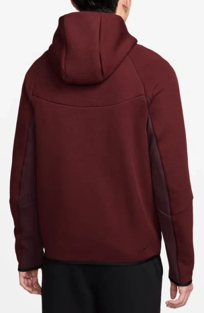 Nike Tech Windrunner Zip Hoodie In Burgundy