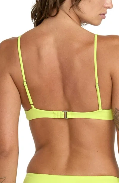 Volcom Simply Seamless Twist Front Bikini Top In Green