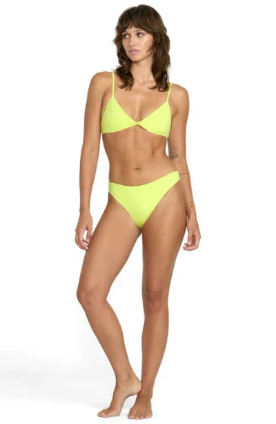 Volcom Simply Seamless Twist Front Bikini Top In Green