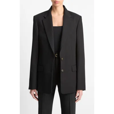 Vince Button-fastening Cotton Jacket In Black