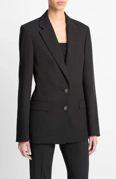 Vince Button-fastening Cotton Jacket In Black