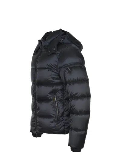 Moorer Hooded Padded Casual Coat Regular Fit In Black
