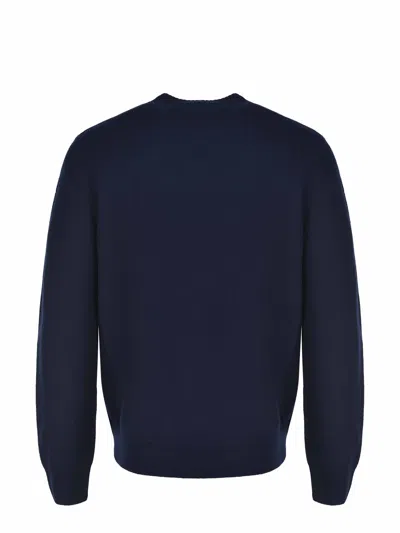 Apc A.p.c. A.p.c. Wool Sweater With Embossed Logo In Blue