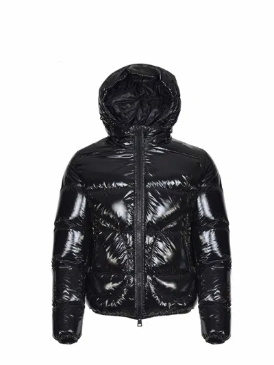 Herno Quilted Down Jacket With Double Zipper In Black