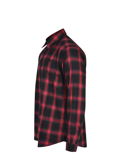 Diesel Button-up Shirt With Bold Checkered Pattern In Red
