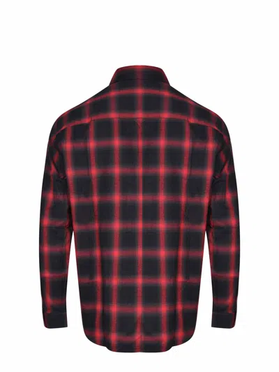 Diesel Button-up Shirt With Bold Checkered Pattern In Red
