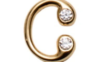 Argento Vivo Sterling Silver Cubic Zirconia Bubble Initial Necklace In Gold