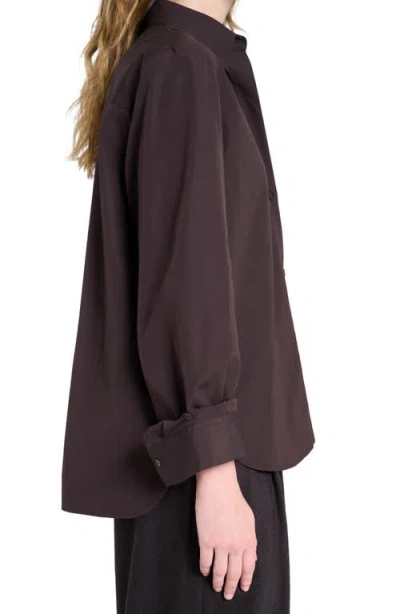 Twp Next Morning Cotton Button-up Shirt In Brown