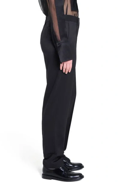 Twp Harrison Stretch Wool Tapered Straight Leg Pants In Black