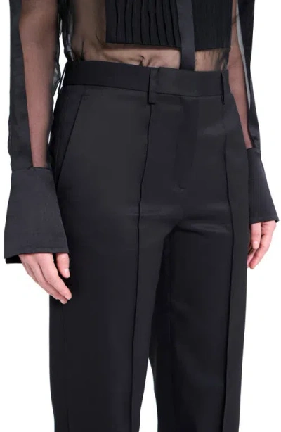 Twp Harrison Stretch Wool Tapered Straight Leg Pants In Black