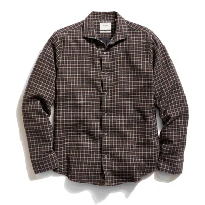 Billy Reid Cedar Bold Plaid Brushed Button-up Shirt In Brown