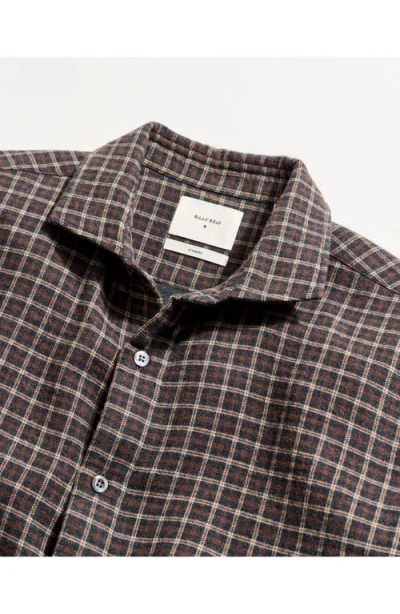 Billy Reid Cedar Bold Plaid Brushed Button-up Shirt In Brown