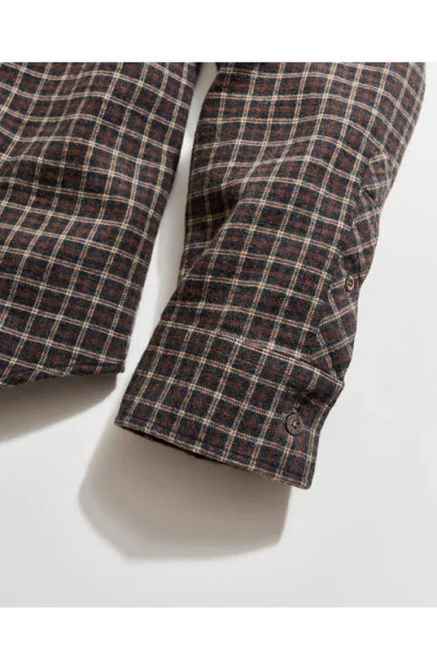 Billy Reid Cedar Bold Plaid Brushed Button-up Shirt In Brown