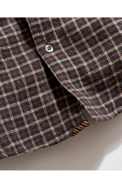 Billy Reid Cedar Bold Plaid Brushed Button-up Shirt In Brown