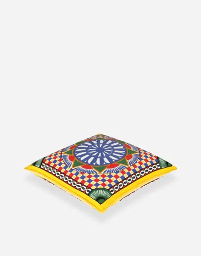 Dolce & Gabbana Cashmere Jacquard Cushion Medium In Multi