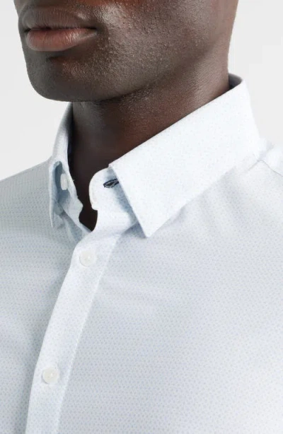 Mizzen + Main Mizzen+main Leeward Trim Fit Dot Performance Button-up Shirt In White
