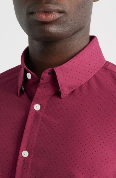 Mizzen + Main Mizzen+main Leeward Trim Fit Microdot Performance Button-up Shirt In Pink