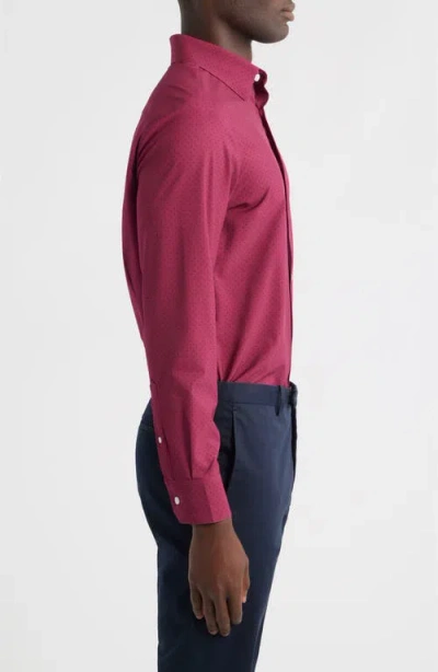 Mizzen + Main Mizzen+main Leeward Trim Fit Microdot Performance Button-up Shirt In Pink