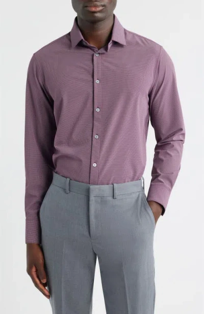 Mizzen + Main Mizzen+main Leeward Trim Fit Plaid Performance Button-up Shirt In Purple