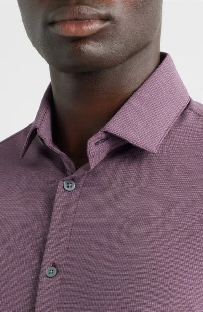 Mizzen + Main Mizzen+main Leeward Trim Fit Plaid Performance Button-up Shirt In Purple